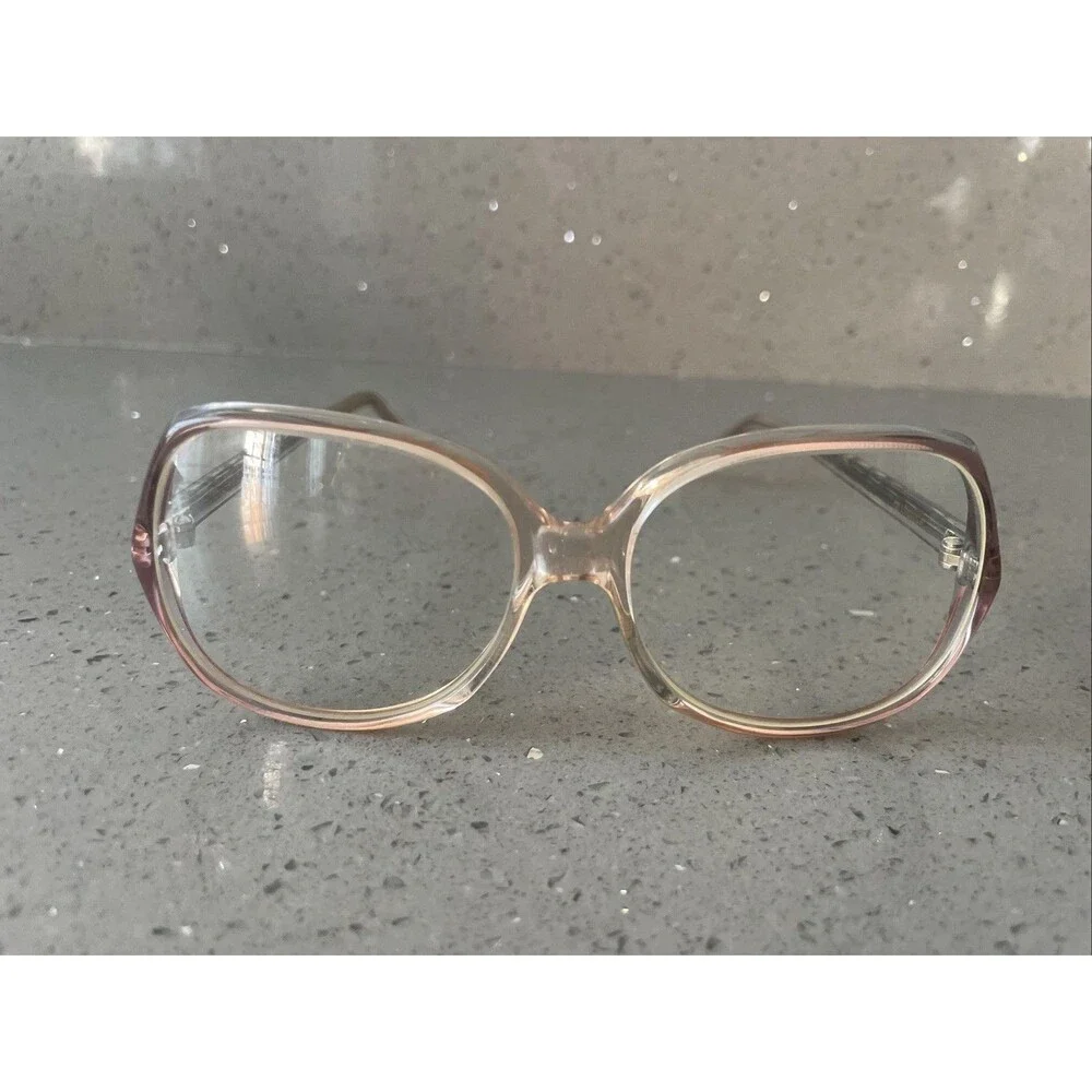 Vintage 1970s Allusions Coral Blue Acetate Eyeglasses Frames ONLY 130 USA